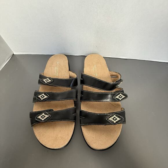 Naturalizer Kane Women’s Sandal‎ Black Leather With Ivory Stitching 7.5M - Picture 12 of 16